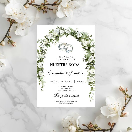 Botanische tuin met ring Trouwkaart Kaart