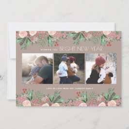 Botanische tuin Nieuw jaar Holiday | Fotokaart Feestdagenkaart