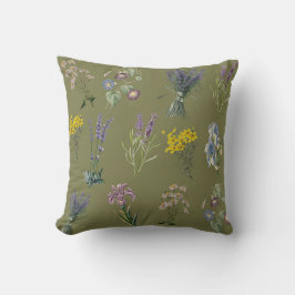  botanische tuin print, tuin nostalgie kussen