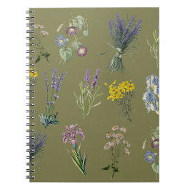  botanische tuin print, tuin nostalgie notitieboek