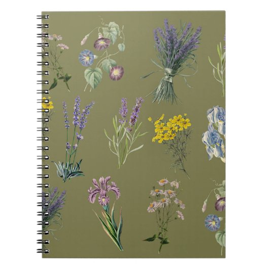 botanische tuin print, tuin nostalgie notitieboek (Voorkant)