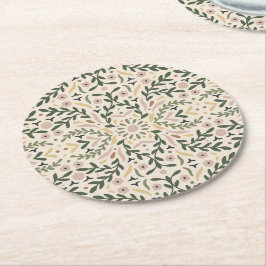 Botanische tuin ronde kartonnen onderzetter