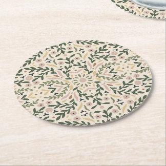 Botanische tuin ronde kartonnen onderzetter