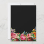 Botanische tuin Rustische Rozen Zwarte Floral Wedd Save The Date (Achterkant)
