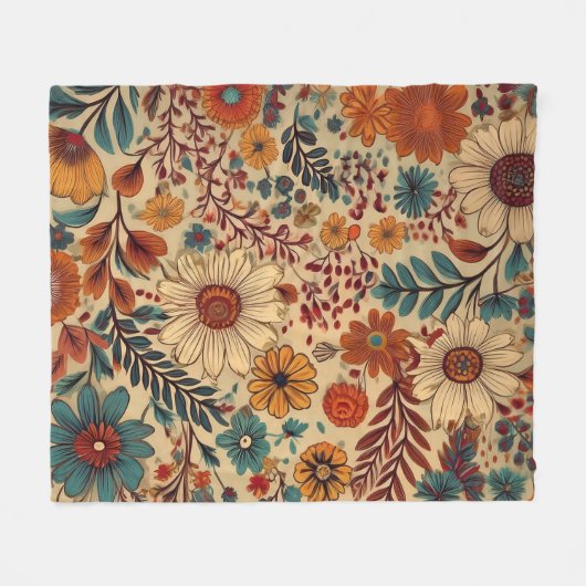 Botanische Tuin Tapestry Fleece Deken (Voorkant (Horizontaal))