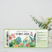 Botanische Tuin Ticket Cadeaubon Kaart (Staand voorkant)