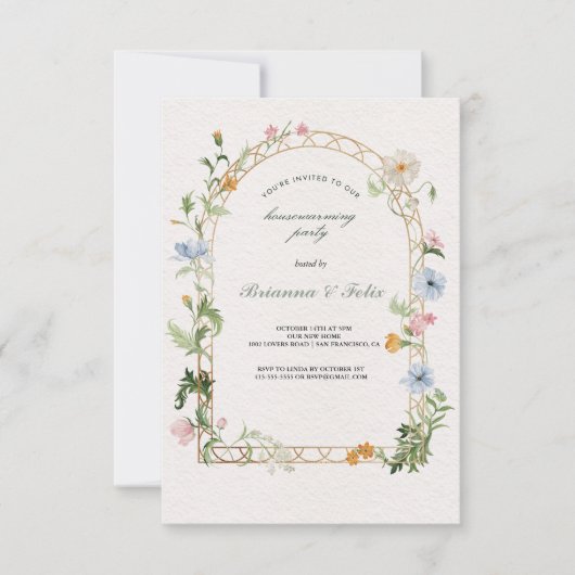 Botanische Tuin Tropisch Groen Housewarming Party Kaart (Voorkant)