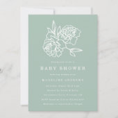 Botanische tuin | Uitnodiging tot Baby shower (Voorkant)