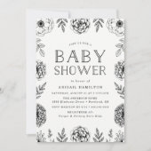Botanische tuin | Uitnodiging tot Baby shower (Voorkant)
