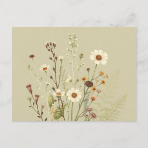  botanische tuin van wilde bloemen en varens briefkaart