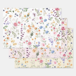 botanische tuin van wilde bloemen inpakpapier vel