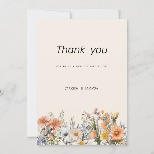 Botanische tuin wilde bloemen bloemendank u kaart (Voorkant)