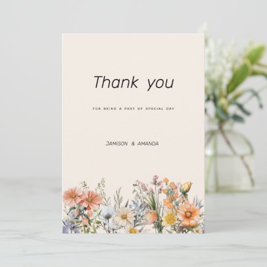 Botanische tuin wilde bloemen bloemendank u kaart (Staand voorkant)