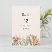 Botanische tuin wilde bloemen bloementafel Nummers Kaart (Staand voorkant)