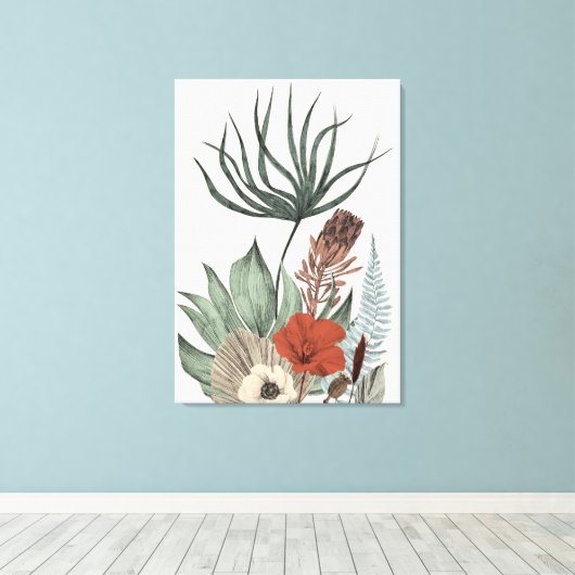  botanische tuin – Wildflowers & Protea Il Canvas Afdruk (Insitu (Houten vloer))