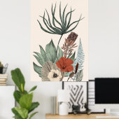  botanische tuin – Wildflowers & Protea Il Poster (Thuiskantoor)