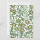 Botanische Tuin William Morris Bloemen Bruiloft Kaart (Achterkant)