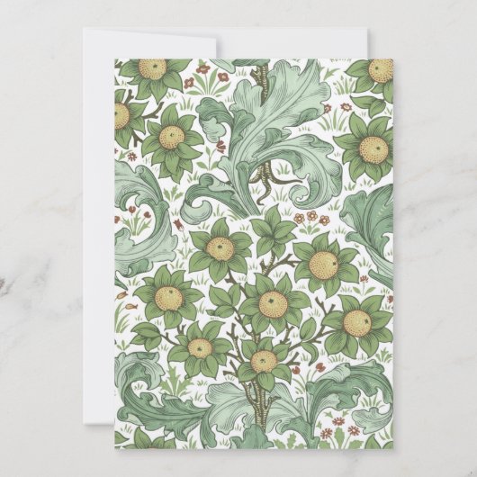 Botanische Tuin William Morris Bloemen Bruiloft Kaart (Achterkant)
