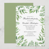 Botanische tuinbladeren. Zomer vrijgezellenfeest Kaart (Voorkant / Achterkant)