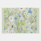 Botanische tuinbloemen inpakpapier vel (Voorkant 3)