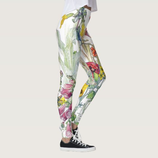 Botanische tuinbloemen over de Leggings (Rechts)