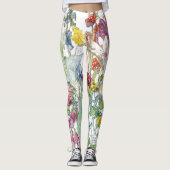Botanische tuinbloemen over de Leggings (Voorkant)