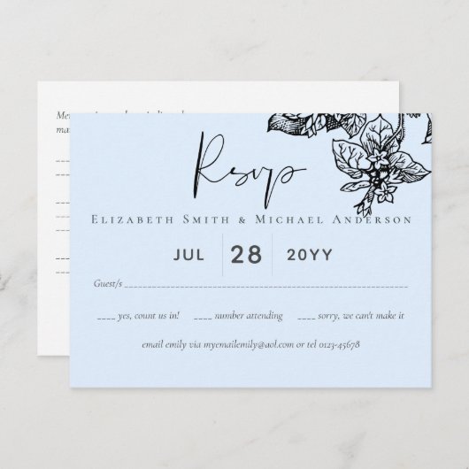 Botanische tuinbodes verlaten budget bruiloft briefkaart (Voorkant / Achterkant)