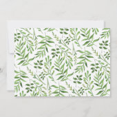 Botanische tuinbouw Waterverf Groene bladeren Gree Save The Date (Achterkant)