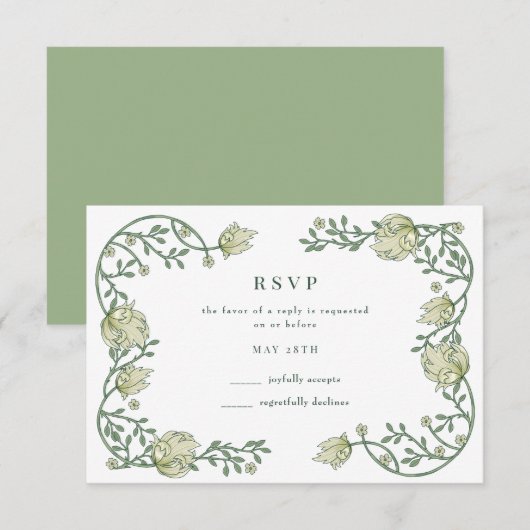 Botanische tuinbouwkaart RSVP (Voorkant / Achterkant)