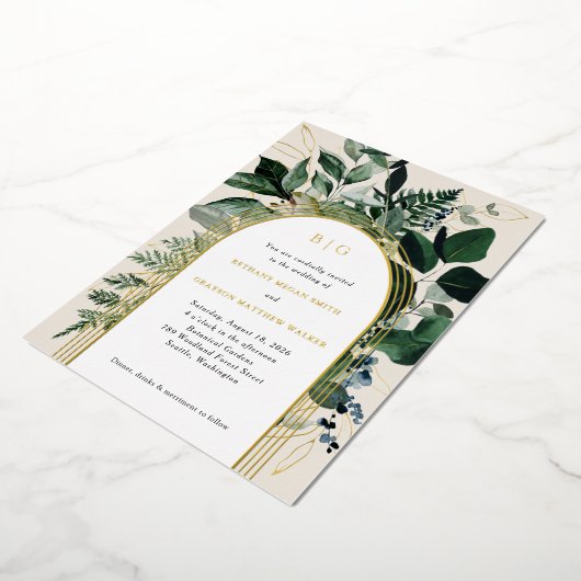 Botanische tuinbouwuitnodigingen voor een folie va folie uitnodiging (Gedraaid)