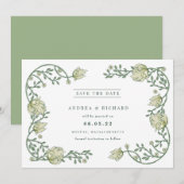 Botanische tuinbouwwonden bewaren de datum save the date (Voorkant / Achterkant)