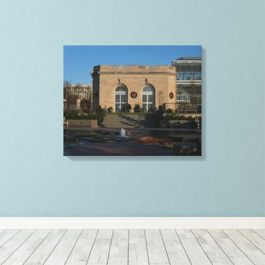 Botanische tuinen met Kerstmis in Washington DC Canvas Afdruk (Insitu (Houten vloer))