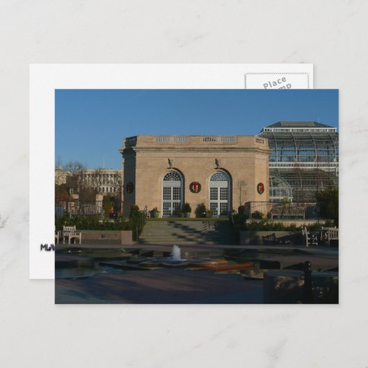 Botanische tuinen met Kerstmis in Washington DC Feestdagenkaart (Voorkant / Achterkant)