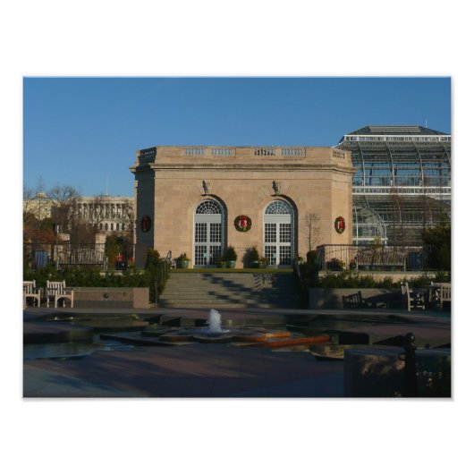 Botanische tuinen met Kerstmis in Washington DC Foto Afdruk (Voorkant)