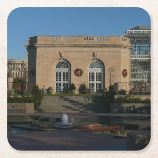 Botanische tuinen met Kerstmis in Washington DC Kartonnen Onderzetters (Voorkant)