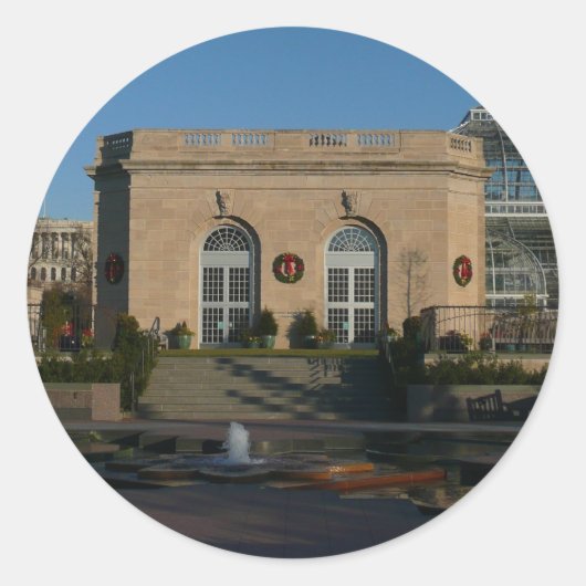 Botanische tuinen met Kerstmis in Washington DC Ronde Sticker (Voorkant)