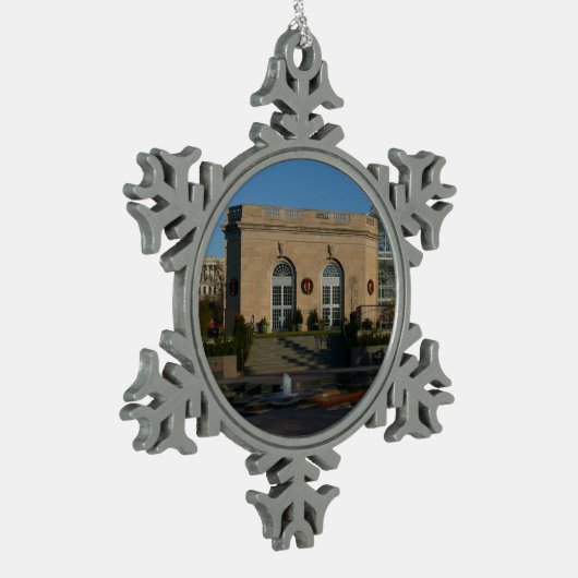 Botanische tuinen met Kerstmis in Washington DC Tin Sneeuwvlok Ornament (Links)
