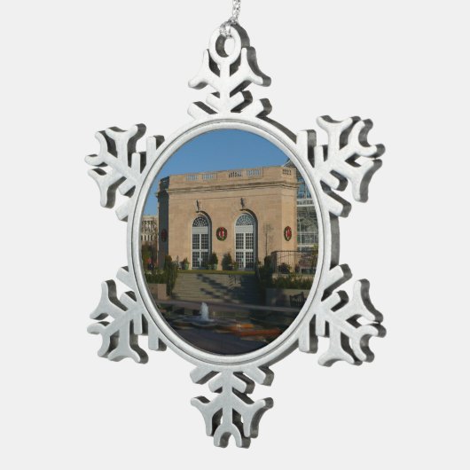 Botanische tuinen met Kerstmis in Washington DC Tin Sneeuwvlok Ornament (Rechts)
