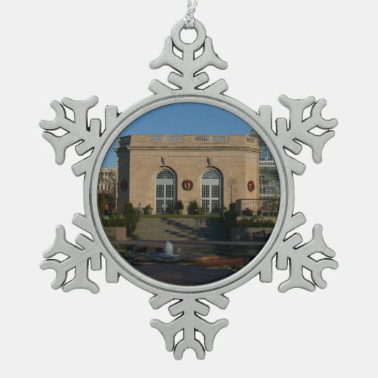 Botanische tuinen met Kerstmis in Washington DC Tin Sneeuwvlok Ornament (Voorkant)