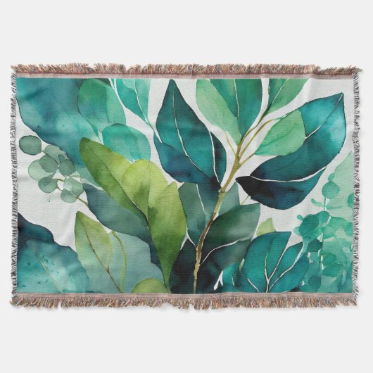 Botanische Tuinfeest Teal Groen Deken (Voorkant)