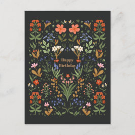 Botanische  tuinkaart voor wilde bloemen briefkaart