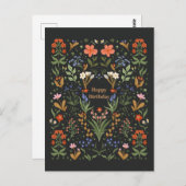 Botanische  tuinkaart voor wilde bloemen briefkaart (Voorkant / Achterkant)