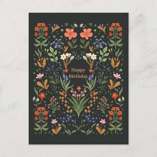 Botanische  tuinkaart voor wilde bloemen briefkaart (Voorkant)