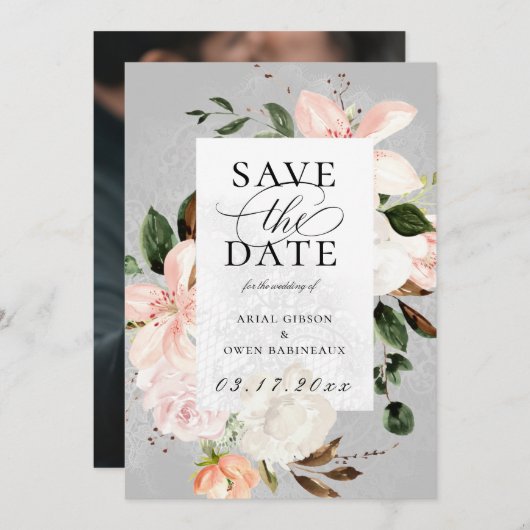 Botanische tuinkant bewaren Datum foto Aankondiging (Voorkant / Achterkant)