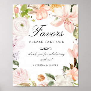 Botanische tuinpasta Floral Favor Weddenschap Poster