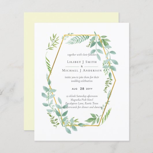 Botanische tuinriet laat groen huwelijk over (Voorkant / Achterkant)