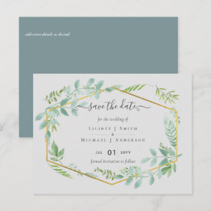 Botanische tuinriet laat groen huwelijk over briefkaart