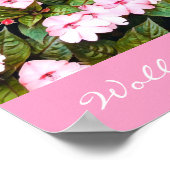 Botanische tuinroze bloemen NSW Poster (Hoek)