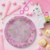 Botanische tuinroze bloemen papieren bordje (Feest)