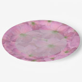 Botanische tuinroze bloemen papieren bordje (Gekanteld)